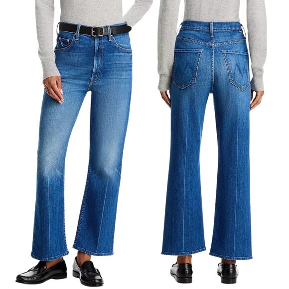 NWT MOTHER The Scooter High-Rise Ankle Bootcut Jeans It's A Small World Size 33 - Picture 1 of 5